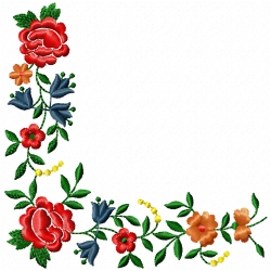Flowers And Tree Embroidery Design 4